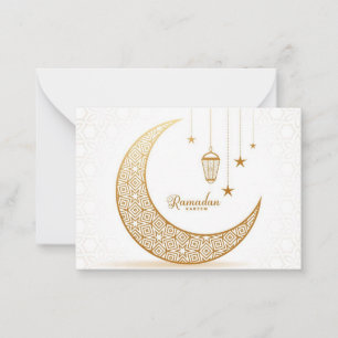Carte De Correspondance Croissant d'or Ramadan Kareem