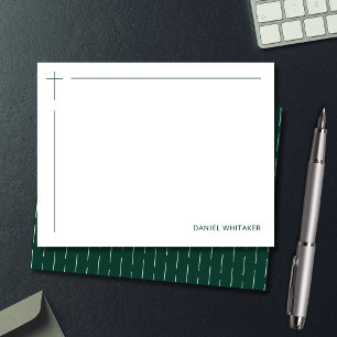 Carte De Correspondance Croix chrétienne moderne monogrammée minimaliste v