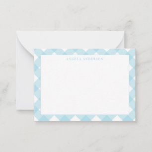 Carte De Correspondance Cuisine Moderne Pastel Bleu clair En vichy Chèque 