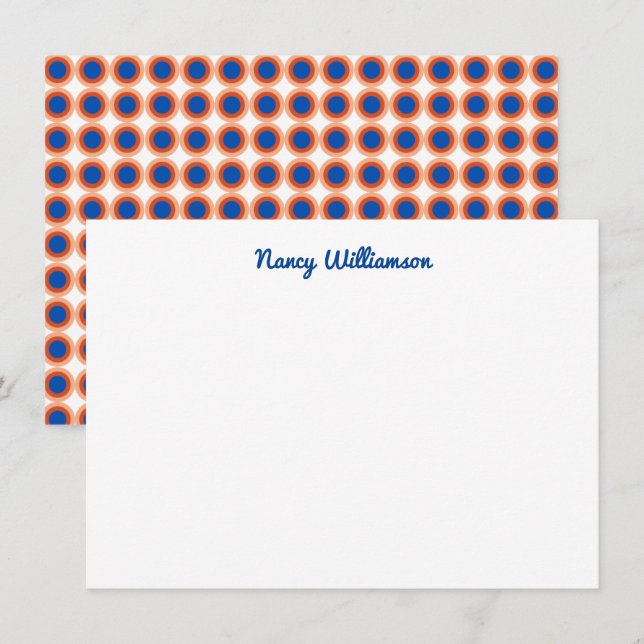 Carte De Correspondance Custom Dark Blue Orange Maroon Retro Ajouter un no (Devant / Derrière)