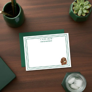 Carte De Correspondance Custom Name Hand Drawn Dachshund Martini Flat