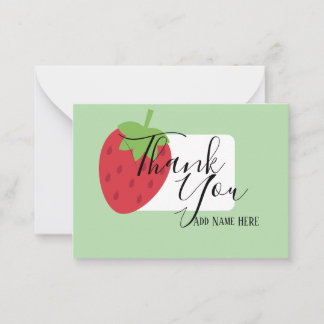 Carte De Correspondance Customized Strawberry Romantic Thank You Card