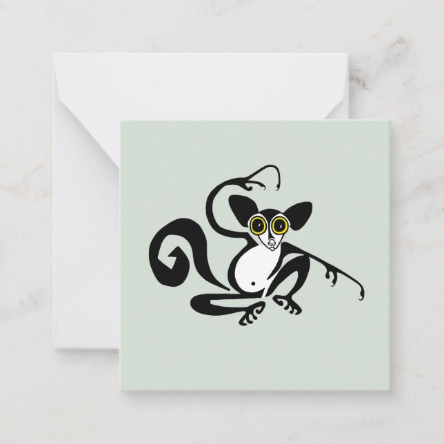 Carte De Correspondance Cute AYE-AYE - lemur - primate - faune (Devant)