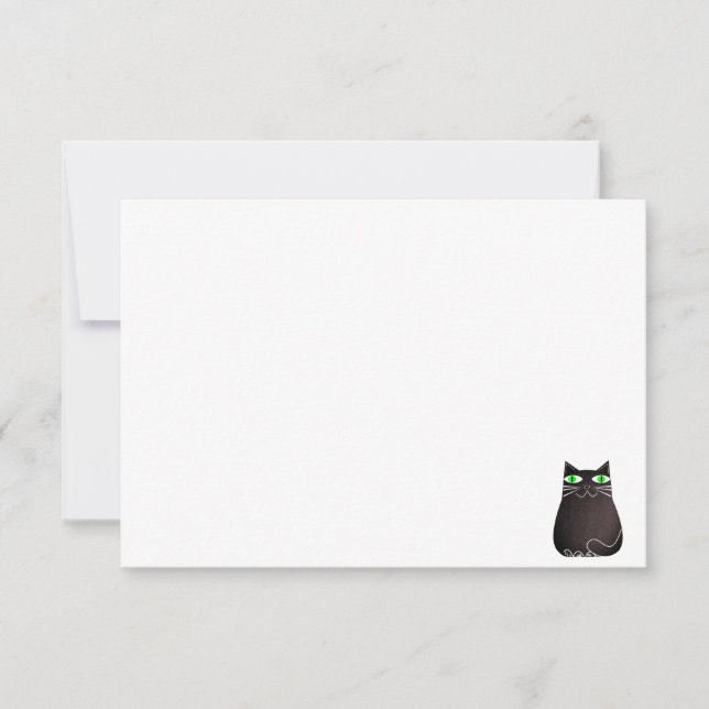 Carte De Correspondance Cute Black Cat Custom Blank (Devant)