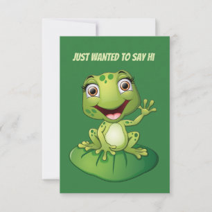 Carte De Correspondance Cute bonjour grenouille ajouter du texte