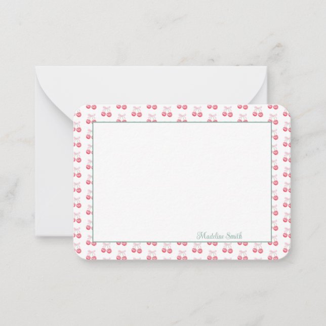 Carte De Correspondance Cute cerise personnalisée (Devant)