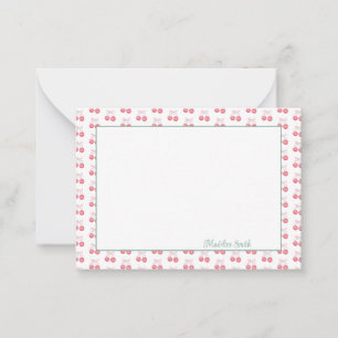 Carte De Correspondance Cute cerise personnalisée