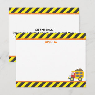 Carte De Correspondance Cute Construction Camion Camion Boy's papeterie