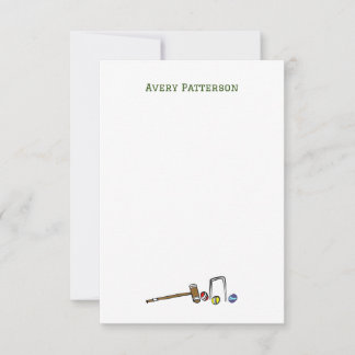 Carte De Correspondance Cute Croquet Main Illustré Preppy Boho Chic