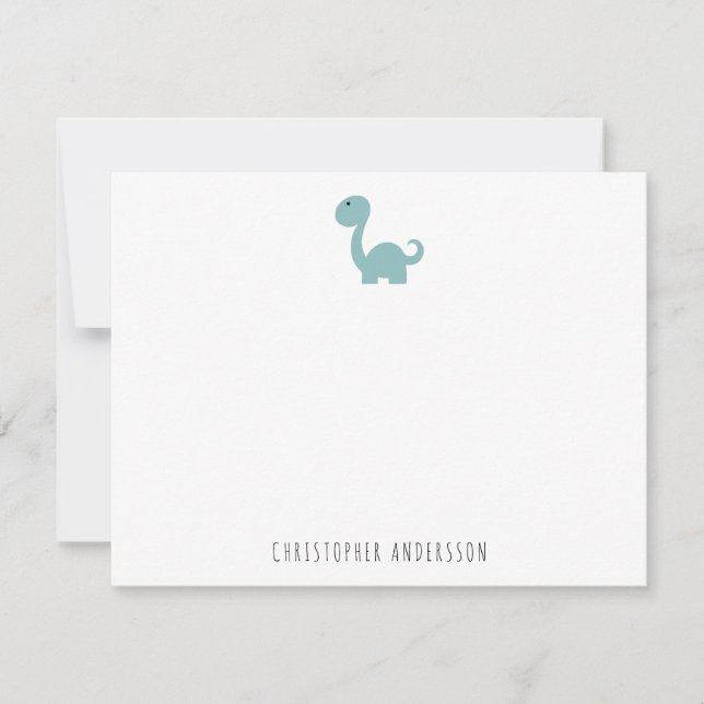 Carte De Correspondance Cute Dinosaur enfant personnalisé (Devant)