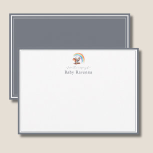 Carte De Correspondance Cute Elephant Gris Ardoise Chic Nursery Merci