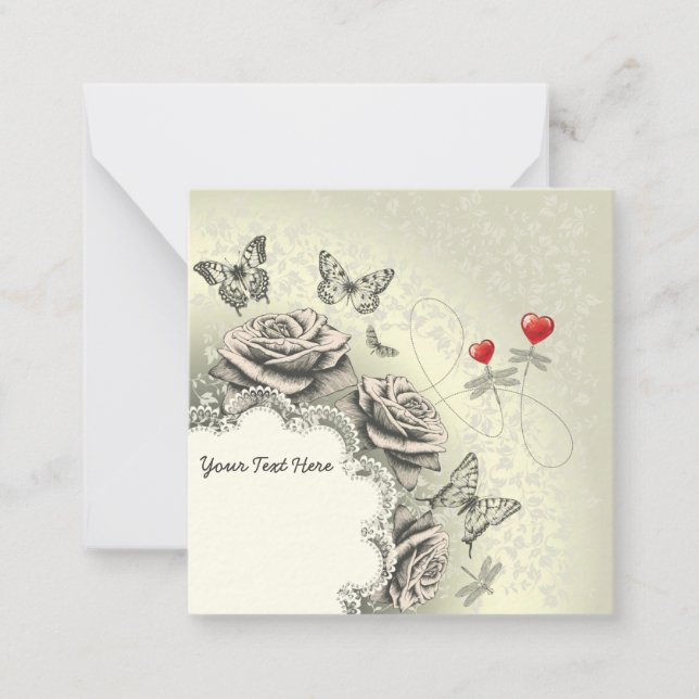 Carte De Correspondance Cute Floral Tout événement (Devant)