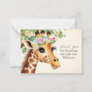Carte De Correspondance Cute Giraffe Merci