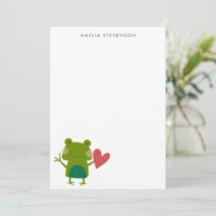 Carte De Correspondance Cute grenouille colorée Papier à lettres personnal