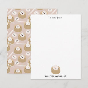 Carte De Correspondance Cute Kawaii Dumplings Baguettes en vapeur