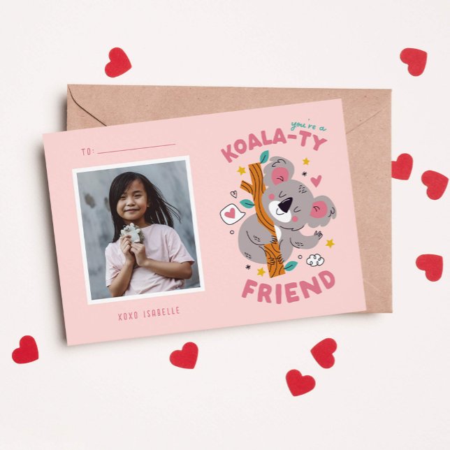 Carte De Correspondance Cute Koala Kids Classroom Valentine's (cute koala bear kids classroom photo card for Valentine's Day )