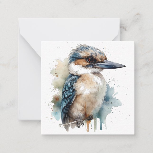 Carte De Correspondance Cute Kookaburra sur une branche (Devant)