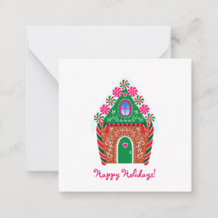Carte De Correspondance Cute Maison en pain d'épice Mini Noël