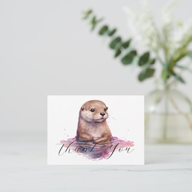Carte De Correspondance Cute Otter Merci (Debout devant)