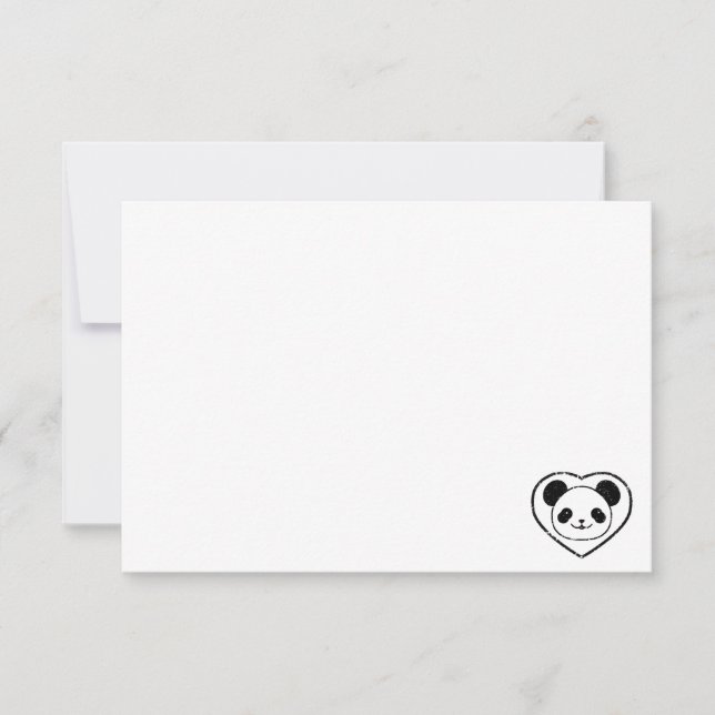 Carte De Correspondance Cute Panda Bear Cartoon Blank Custom (Devant)