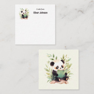 Carte De Correspondance Cute Panda Lire Un Nom De Livre
