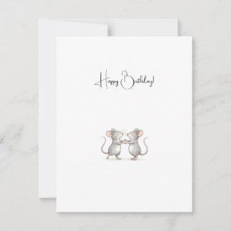 Carte De Correspondance Cute Personalised Happy Birthday Mice.