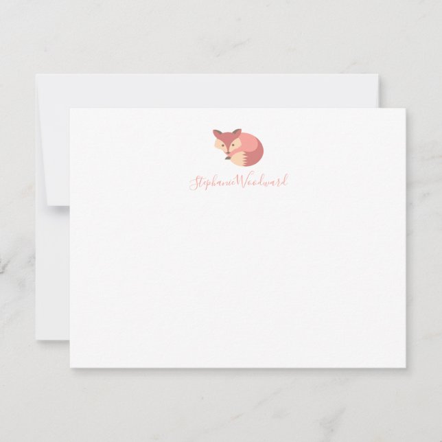 Carte De Correspondance Cute renard de bois personnalisé (Devant)