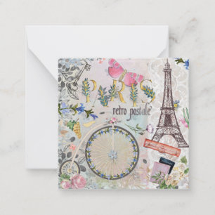 Carte De Correspondance Cute Retro Paris