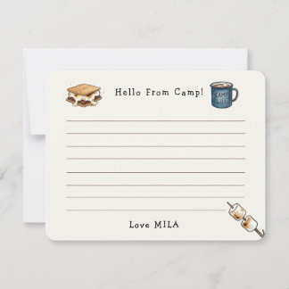 Carte De Correspondance Cute Rustic Summer Camp watercolor 