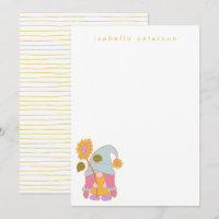 Cute Tournesol Gnome Pastel Nom personnalisé