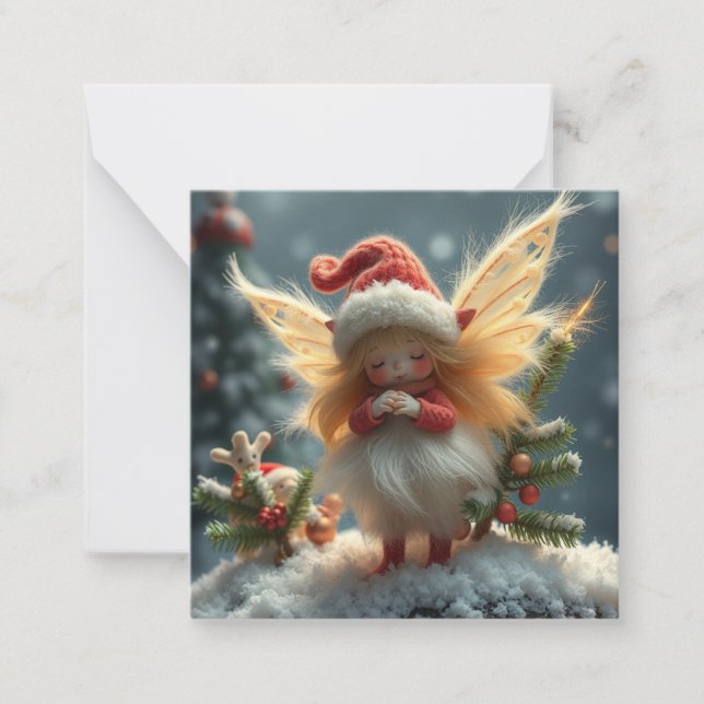 Carte De Correspondance Cute velouté noël Fée (Devant)