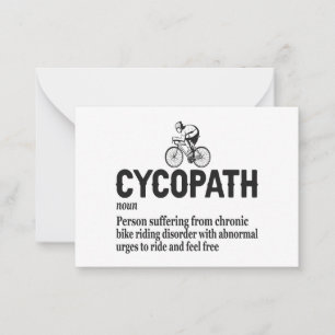 Carte De Correspondance Cycopath Funny Cycliste pour cyclistes et cycliste