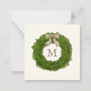 Carte De Correspondance Cypress Wreath Avec Bow Rustique Personnalisé Mono