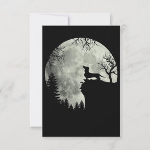 Carte De Correspondance Dachshund Et Lune Halloween