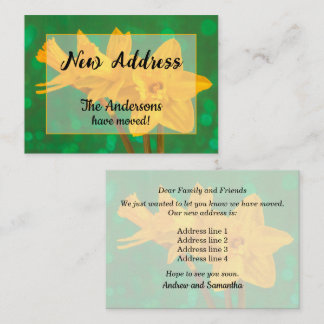 Carte De Correspondance Daffodils New Address Announcement