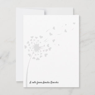 Carte De Correspondance Dandelion Light Grey Cute Simple Script Name Chic