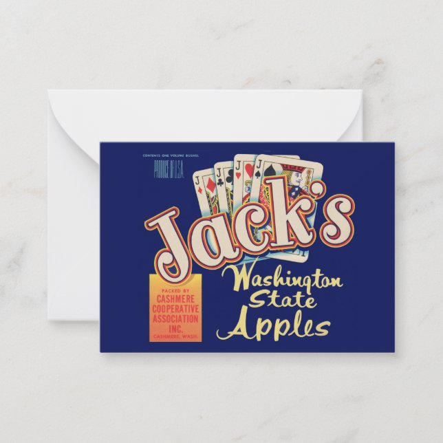 Carte De Correspondance Dans les années 1950, Jack’s Washington State Appl (Devant)