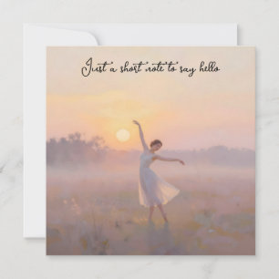 Carte De Correspondance Danseur au lever du soleil pour dire bonjour