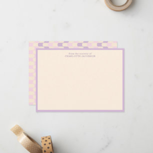Carte De Correspondance De la nurserie de Groovy Retro Bébé Fille Lilas