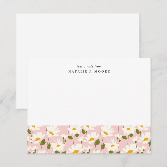 Carte De Correspondance De la part de Fleur de Pissenlit à motif Fleur Bla (Devant / Derrière)