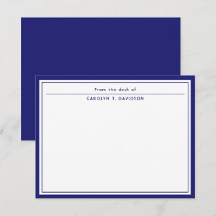 Carte De Correspondance De La Part De Navy Blue Deux Bordures