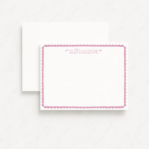 Carte de correspondance de nurserie à motif feston
