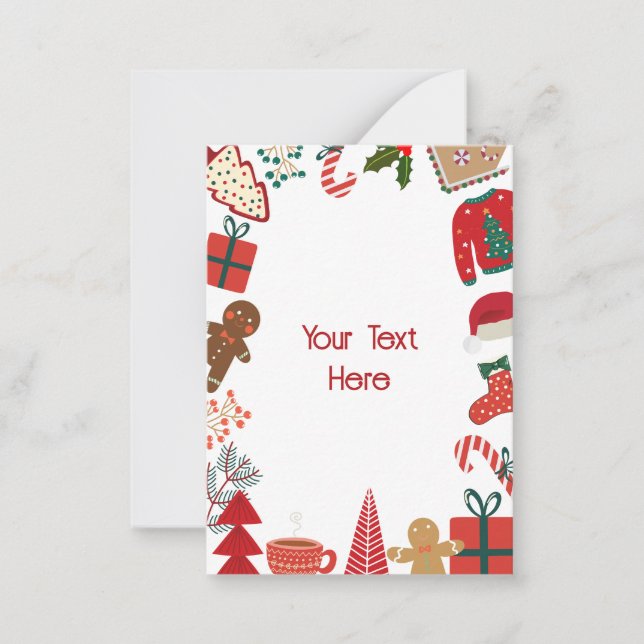 Carte De Correspondance Décor de Noël (Devant)