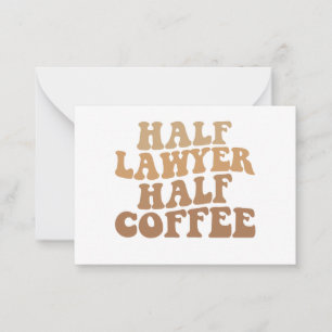 Carte De Correspondance Demi-avocat demi-café avocat Humour cadeau juridiq