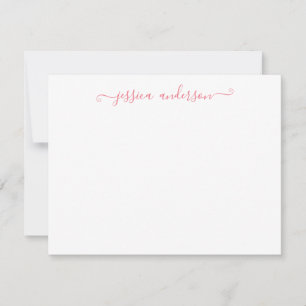 Carte De Correspondance Design Moderne Fille Classique Dusty Pink Script