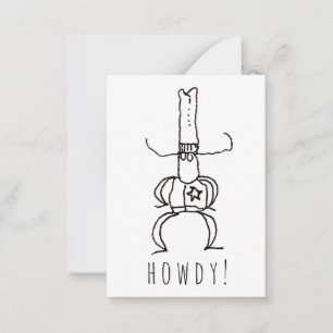 Carte De Correspondance Dessin de bande dessinée Cowboy Howdy Doodle