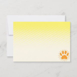 Carte De Correspondance Dessin de patte de chien au soleil en détresse Crè