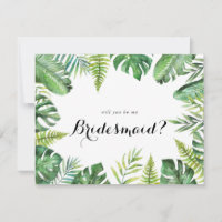 Destination Tropical Green Bridesmaid Proposition