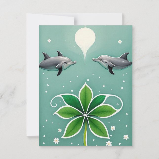Carte De Correspondance Deux dauphins nager (Devant)