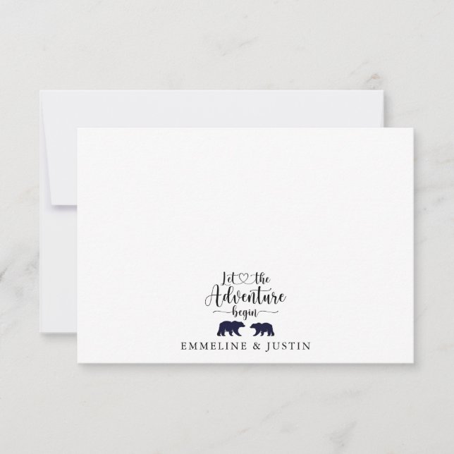 Carte De Correspondance Deux jeunes mariés Laisser L'Aventure Commencer (Devant)